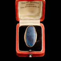 Danish Modern Blue Opal Cocktail Ring
