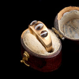 Edwardian Banded Agate Three Stone Ring