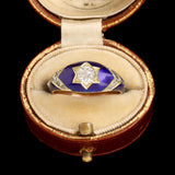 Victorian Royal Blue Enamel Diamond Star Ring