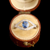 Edwardian Diamond & Sapphire Eye Ring