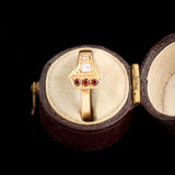 Vintage Garnet & Diamond Nail Ring
