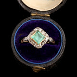 Late Georgian Emerald & Diamond Cluster Ring