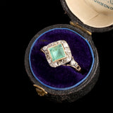 Late Georgian Emerald & Diamond Cluster Ring