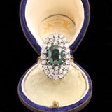 Early 20th Century French Garnet Doublet & Diamond Cluster Ring
