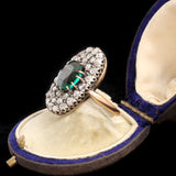 Early 20th Century French Garnet Doublet & Diamond Cluster Ring