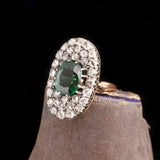 Early 20th Century French Garnet Doublet & Diamond Cluster Ring