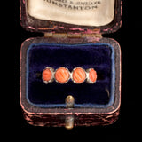 Georgian Carved Coral Four Stone Ring
