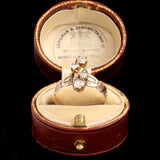 Late 19th Century Rose Cut & Seed Pearl North South Ring