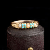 Victorian Turquoise & Pearl Veronica Ring