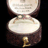 Georgian Garnet & Green Paste Twin Moss Agate Ring
