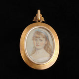 Victorian Pearl "VA" Portrait Locket
